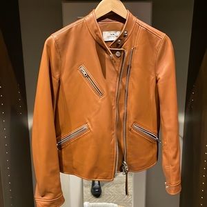 Coach all leather bomber.